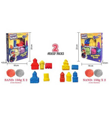 Кінетичний пісок 1906 D (60/2), 300 г, 5 форм, 2 кольори піску, в коробці