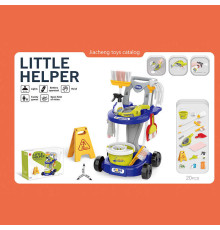 Набір для прибирання 667-68 (12) пилосос на батарейках, світловий датчик, візок, відро з віджимом, швабра, мітла, щітка, знак попередження, 20 предметів, в коробці