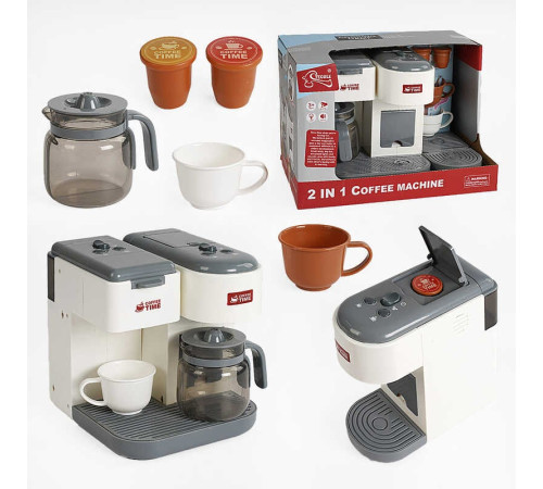 Кавомашина F 2312 (12/2) 2 кавомашини, підсвічування, звук, наливає воду, чашки, капсули, кавник, режими, в коробці