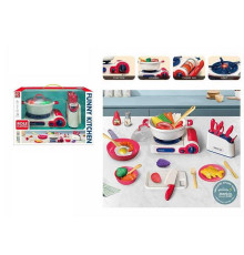 Набір кухаря RJ 5805 A (12) плита, підсвічування, звукові ефекти, мелодії, посуд, харчові продукти, в коробці