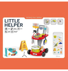 Набір для прибирання 667-69 (12) пилосос на батарейках, світловий датчик, візок, відро з віджимом, швабра, мітла, щітка, знак попередження, 20 предметів, в коробці