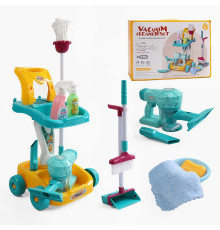 Набір для прибирання 688-9 (12) пилосос на батарейках, мило, щітка, пляшечки для миючих засобів, візок, в коробці