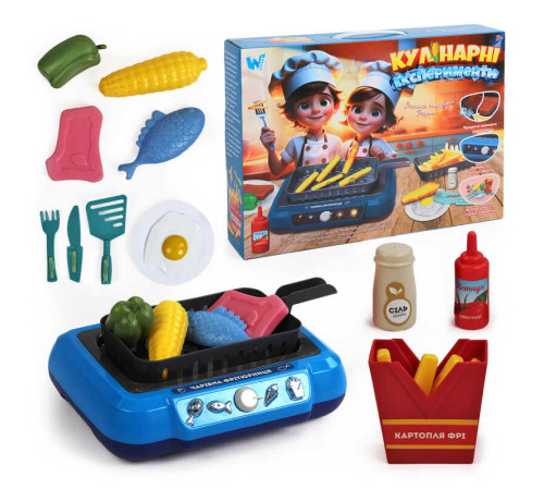 Кулінарні експерименти 41446 (18) "WToys", підсвічування, звукові ефекти, 13 аксесуарів, продукти змінюють колір, кухонне начиння, в коробці – в наличии! Купите сейчас у KAZKOVA