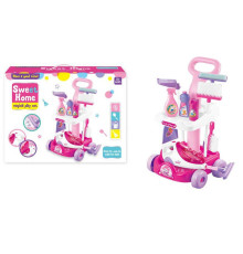 Набір для прибирання A 5928 (8) пилосос на батарейках, підсвічування, імітація справжнього інструменту, візочок, відро, швабра, аксесуари, в коробці