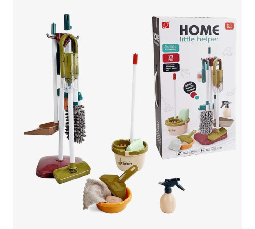 Набір для прибирання 667-58 (18) 23 елементи, пилосос на батарейках, відро, совочок, ганчірка з мікрофібри, пульверизатор, щітка, швабра, в коробці