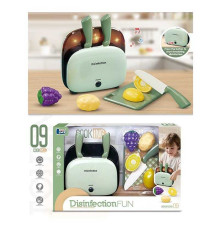 Кухонний набір C 22 (48) підсвічування, звукові ефекти, дезінфектор, 3 ножі, дошка для нарізання, продукти на липучках, в коробці