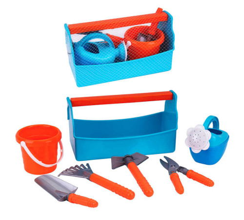 гр "Набір садівника" 8270 (8) "Technok Toys", секатор, совок, граблі, сапка, відерко, лійка, органайзер, в сітці