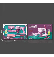 Набір для прибирання 388-9 (24) 6 елементів, пилосос на батарейках, всмоктує дрібне сміття, 2 насадки, пляшечка з “мийним засобом”, швабра з телескопічною ручкою, в коробці