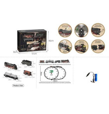 Залізниця 611 B (12) 4 вагони довжиною 72 см, дорога 99х138 см, підсвічування, парогенерація, звук-беззвучний режим, рух вперед-назад, акумулятор 3.7V, в коробці