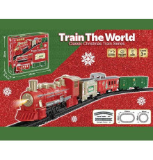 Музичний потяг 3501 A (60/2) локомотив, 3 вагони, підсвічування, звук потягу, пісня, 2 колії, в коробці