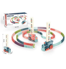 Потяг 8089 C (48) 2 кольори, світло, звук, автоматичне викладання цеглинок, аксесуари, 60 цеглинок, на батарейках, в коробці