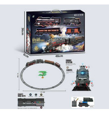 Залізниця 601 B (12) 4 вагони довжиною 72 см, дорога 92.5х92.5 см, підсвічування, парогенерація, звук-беззвучний режим, рух вперед-назад, акумулятор 3.7V, в коробці
