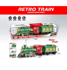 Паровоз 2183 (30) довжина - 43 см, парогенерація, звуки, інерція, підсвічування, на батарейках, 1 вагон, в коробці