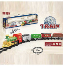 Потяг 5818-1 P (16/2) довжина 72см, підсвічування, звукові ефекти, парогенератор, 4 вагони, 12 рейок, в коробці