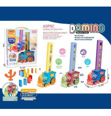 Потяг з доміно 777-132 (48) звуки, мелодія, підсвічування, 60 доміно, в коробці