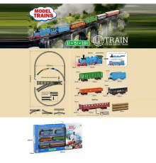 Залізниця HS 8018 B (24) 25 елементів, локомотив, 5 вагонів, звуки, підсвічування, в коробці