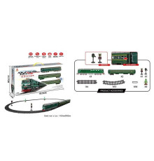 Залізниця 22914 (12/2) залізнична колія, локомотив, 2 вагони, дорожні знаки, підсвічування, звуки, з'єднувальні елементи, викрутка, в коробці