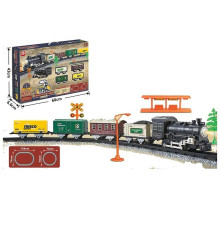 Залізниця 3162 (12) 28 елементів, локомотив, 4 вагони, звуки, підсвічування, муляжі оточення, в коробці