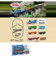 Залізниця HS 8018 C (24) 25 елементів, локомотив, 5 вагонів, звуки, підсвічування, в коробці