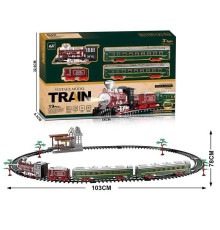 Залізниця 9299-65 (20) 19 елементів, 4 вагони довжиною 84 см, дорога 103х78 см, підсвічування, звук-беззвучний режим, рух вперед, на батарейках, в коробці