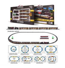 Залізниця 1601 A-2B (12) 5 вагонів, дерева, станція, звук, підсвічування, масштаб 1:87, в коробці