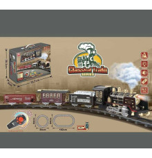 Залізниця на радіокеруванні 3155 A (6) акумулятор 3.7 V, пульт 2.4 GHz, локомотив, 3 вагони, звуки, підсвічування, парогенератор, в коробці