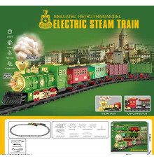 Залізниця 699-5 A (12) акумулятор 3.7 V, локомотив, 4 вагони, звуки, підсвічування, парогенератор, в коробці