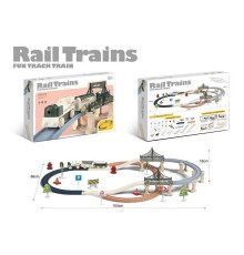 Залізниця 3 D 517 (36) 104х66х16 см, локомотив на батарейках, 2 вагони, муляжі оточення, в коробці