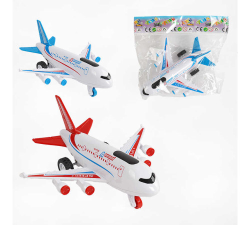 Літак 7709 (200/2) 2 кольори, інерція, звук, підсвічування, у пакеті – в наличии! Купите сейчас у KAZKOVA