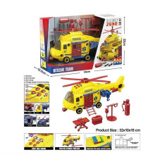 Гелікоптер YW 9090 B (24/2) “Швидка допомога”, звуки, підсвічування, конструктор, аксесуари, викрутка, рухомі елементи, в коробці