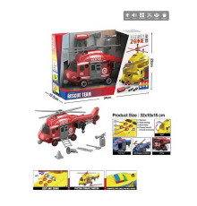 Гелікоптер YW 9090 C (24/2) “Рятувальна служба”, звуки, підсвічування, конструктор, аксесуари, викрутка, рухомі елементи, в коробці