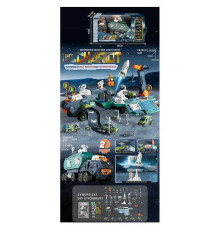 Космічна станція JP 588-15 (9) 2в1, світло, звук, інерція, 6 металопластикових машин, катапульта, механічний запуск ракети та підйом крана, в коробці