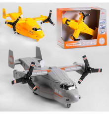 Літак WY 490 AB (30) "Військовий", 2 кольори, інерція, 2 положення гвинтів, звуки роботи гвинтів, підсвічування носа і хвоста, в коробці