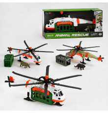 Гелікоптер WY 960 AB (18) 2 види, звук, підсвічування, клітка з динозавром, рухливі лопаті, масштаб 1:13, в коробці