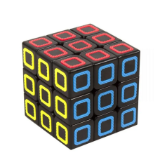 Кубик 3х3х3, черный пластик, с таймером, в блистере 19*14*4,5 см