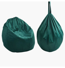 гр Крісло-мішок "Груша" 62295 колір зелений (1) чохол — меблевий велюр, наповнювач — пінопластові кульки, внутрішній чохол, в пакеті