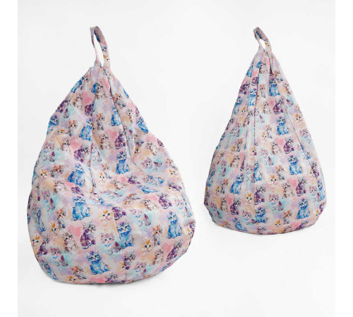 гр Крісло-мішок дитяче "Груша" Д34578 "Котики" (1) висота у підвішеному положенні 88 см, знімний водонепроникний чохол, в плівці