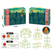 Намет-конструктор 136-3 A (48/2) 68 деталей, люмінесцентні палички, світиться у темряві, ковдра, в коробці