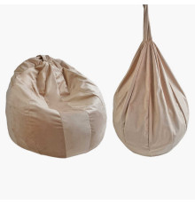 гр Крісло-мішок "Груша" 80356 колір бежевий (1) чохол — меблевий велюр, наповнювач — пінопластові кульки, внутрішній чохол, в пакеті
