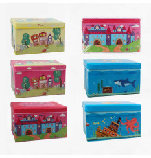 Короб-органайзер C 68853 (20) розкладний, розмір - 59.5х31х35.5 см, щільний картон, тканина відштовхує вологу, у пакеті, ВИДАЄТЬСЯ МІКС ВИДІВ