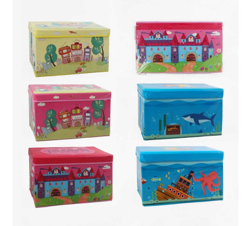 Короб-органайзер C 68853 (20) розкладний, розмір - 59.5х31х35.5 см, щільний картон, тканина відштовхує вологу, у пакеті, ВИДАЄТЬСЯ МІКС ВИДІВ