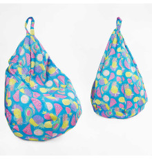 гр Крісло-мішок дитяче "Груша" Д27336 "Фрукти" (1) висота у підвішеному положенні 88 см, знімний водонепроникний чохол, в плівці