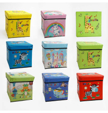 Короб-органайзер C 68854 (30) розкладний, розмір - 30х30х30 см, щільний картон, тканина відштовхує вологу, в пакеті, ВИДАЄТЬСЯ МІКС ВИДІВ