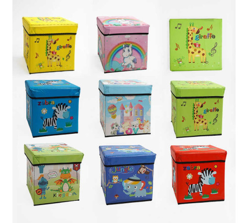 Короб-органайзер C 68854 (30) розкладний, розмір - 30х30х30 см, щільний картон, тканина відштовхує вологу, в пакеті, ВИДАЄТЬСЯ МІКС ВИДІВ