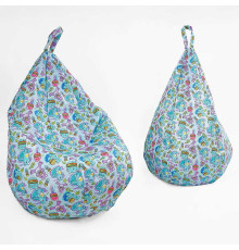 гр Крісло-мішок дитяче "Груша" Д31263 "Ведмедик з бургером" (1) герой, висота у підвішеному положенні 88 см, знімний водонепроникний чохол, в плівці