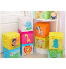 Короб-органайзер C 68849 (60) 25х25х25 см, складний, на липучці, ручки, в пакеті, ВИДАЄТЬСЯ МІКС ВИДІВ