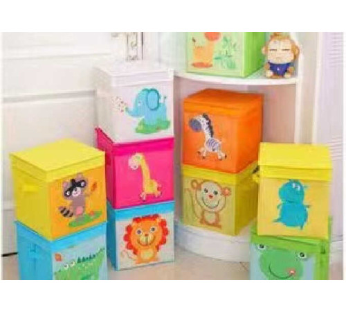 Короб-органайзер C 68849 (60) 25х25х25 см, складний, на липучці, ручки, в пакеті, ВИДАЄТЬСЯ МІКС ВИДІВ