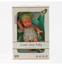 Пупс LD 8809 B (24/2) м’яке ліжечко, розвивальна дуга, висота 32 см, в коробці