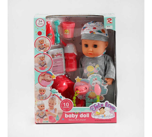 Пупс 6910 (24) п’є з пляшечки, ходить у горщик, аксесуари, музичний чіп, висота 34 см, в коробці