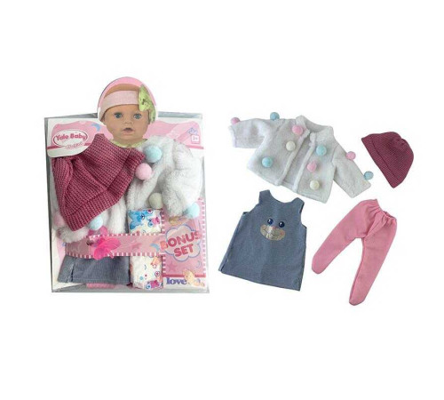 Одяг для пупса BLC 209 C (96) шубка, колготки, сукня, шапочка, підгузок, пустушка, для ляльок зростом 30-35 см, в пакеті